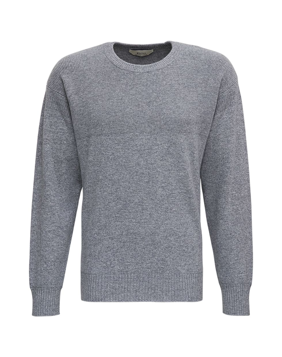 Z Zegna Grey Cashmere Crew Neck Sweater - Grey