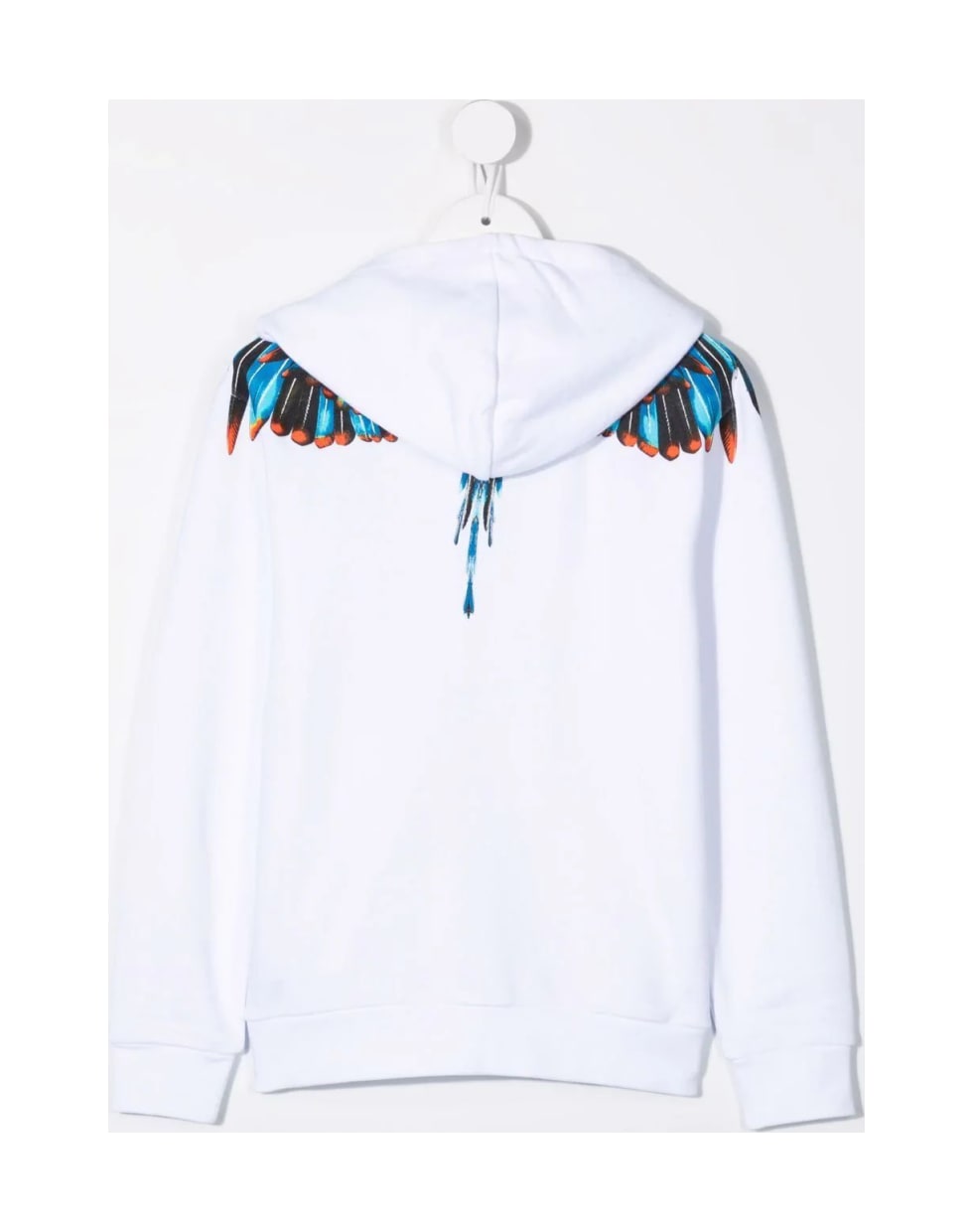 Marcelo Burlon Kids White And Blue Grizzly Wings Zipped Hoodie - Bianco