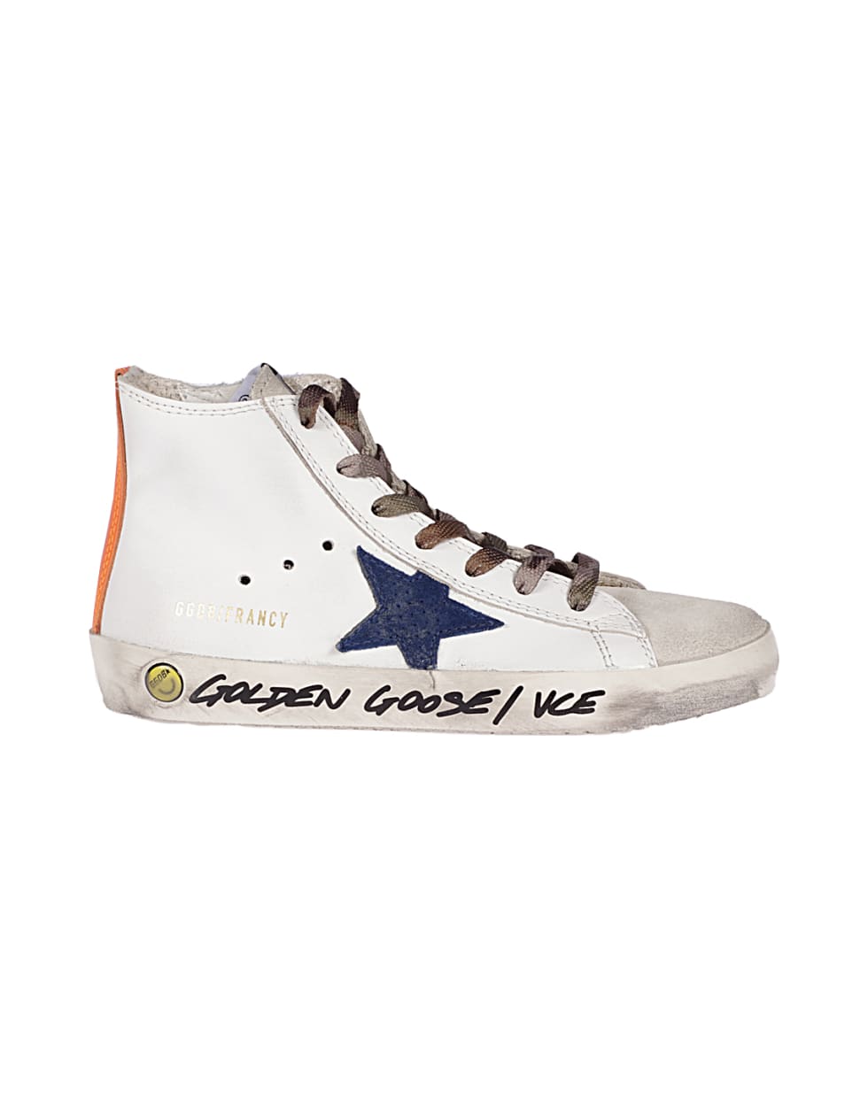 Golden Goose Francy Leather Upper And Heel Suede Toe - Bianco e Arancione