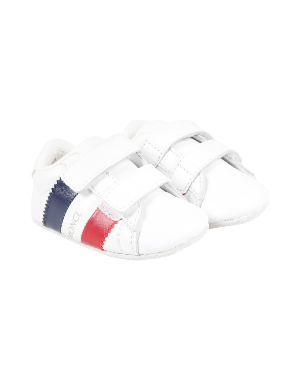 Moncler White Sneaker For Babykids With Logo - White