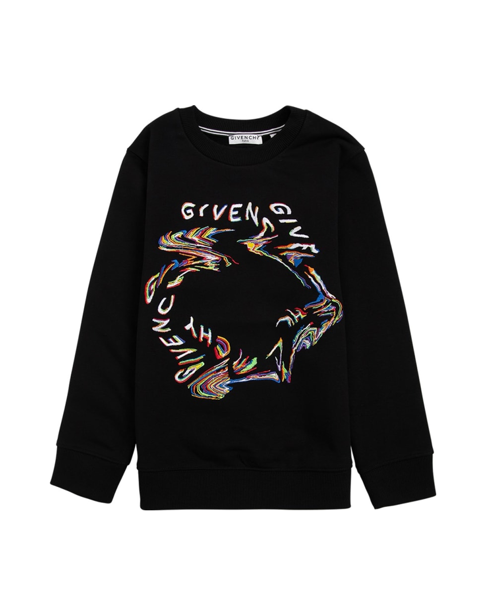 Givenchy Black Cotton Sweatshirt With Print - Black