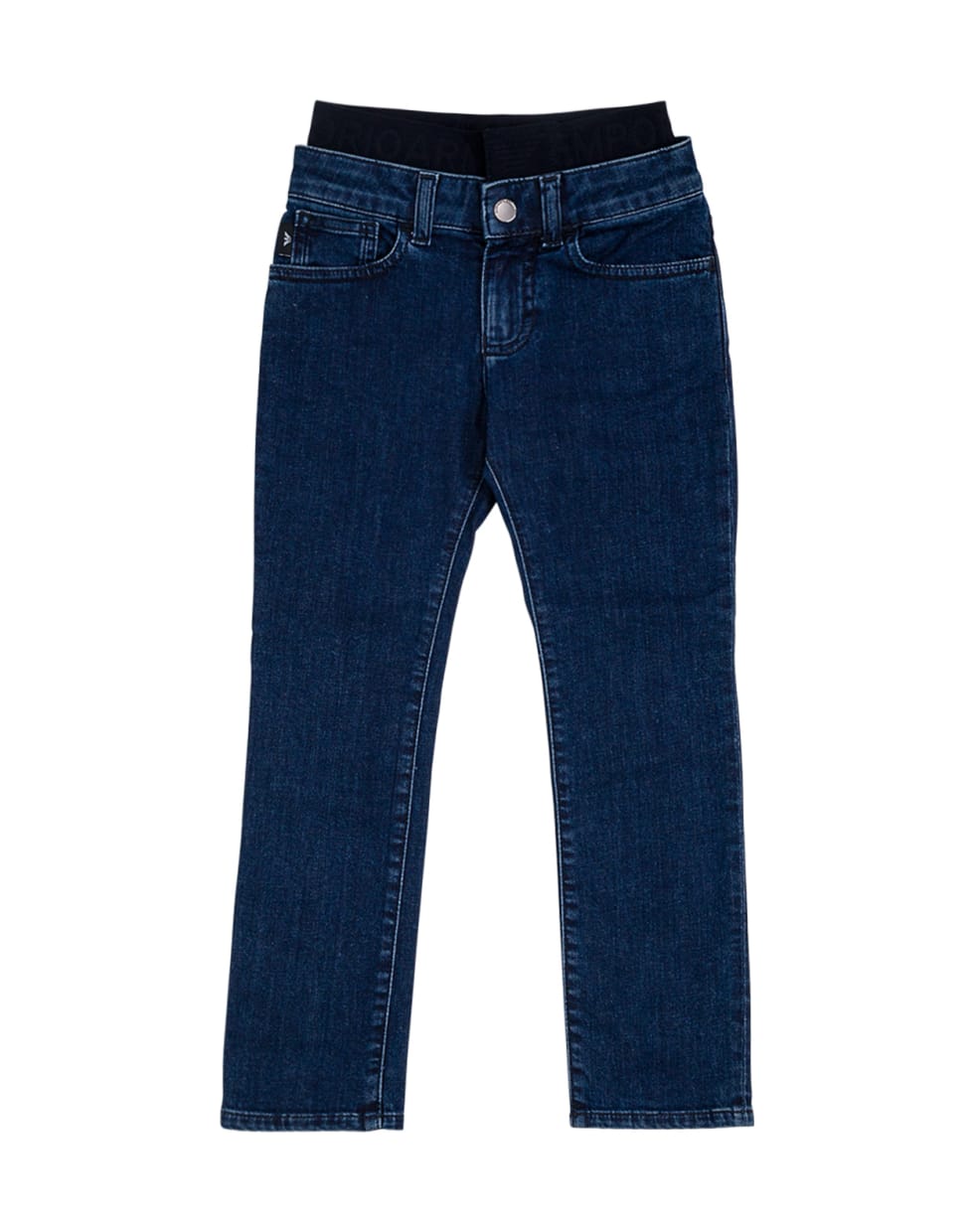 Emporio Armani Blue Denim Jeans With Elastic Waist - Blu