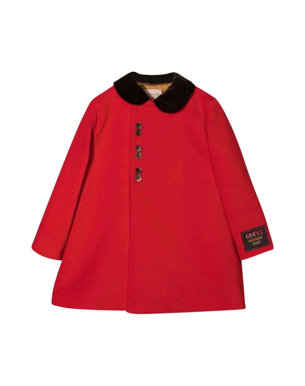Gucci Red Coat With Frontal Decentralized Button Closure - Rosso