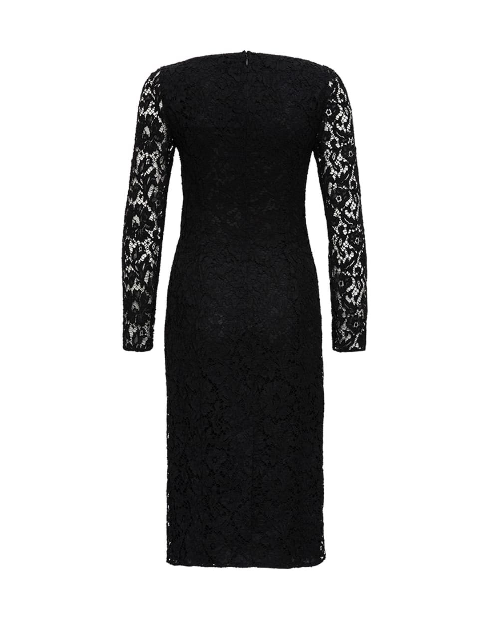 Valentino Long Dress In Black Lace - Black