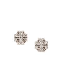 Tory Burch Kira Stud Earrings With Crystal Embellishment In Silver-tone  Brass Woman イヤリング