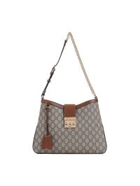 【GUCCI】PADLOCK GG MEDIUM SHOULDER BAG◆795113KHNKG Padlock large shoulder bag in brown leather trim | GUCCI® US