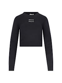 トップス miu Miu Miu Cropped Sweater With Rhinestones | italist