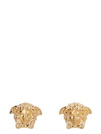 Gianni Versace Medusa Diamond Enamel 18K Gold Earrings