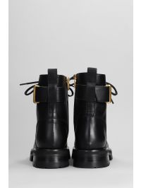 Balmain Charlie Monogram Lace-Up Army Booties