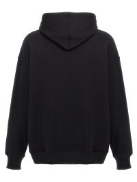 パーカー・フーディ VALENTINO V DETAIL HOODIE Valentino Black cotton hooded sweatshirt with V detail
