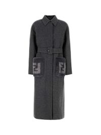 Fendi Grey Wool Blend Coat | italist