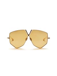 Valentino Eyewear Hexagon - Light Gold Sunglasses サングラス-