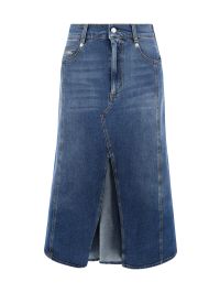 【関税&送料込】Alexander Mcqueen Delave Denim Midi Skirt Alexander McQueen Front Slit Denim Skirt | italist