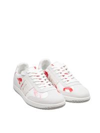 Balmain Swan Sneakers In Leather And Suede Color White And