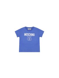 Moschino Blue T-shirt For Baby Boy With Smiley And Logo Tシャツ＆ポロシャツ