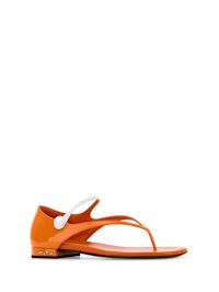 サンダル・ミュール MIU MIU Orange Leather Thong Sandals Miu Miu Braided leather thong sandals for Women - Orange in