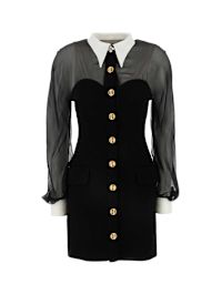 ワンピース VERSACE Black Crepe And Chiffon Blazer Dress Versace Black Crepe And Chiffon Blazer Dress | italist