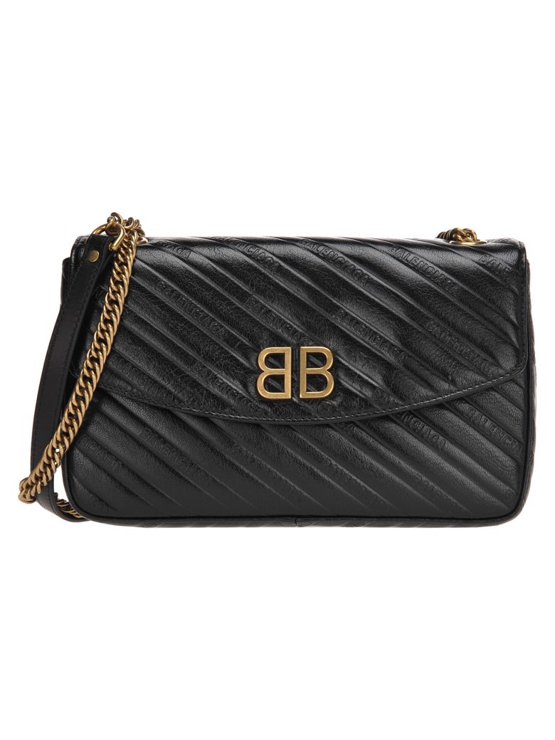 Balenciaga Balenciaga Bb Bag - BLACK + GOLD - 10785184 | italist