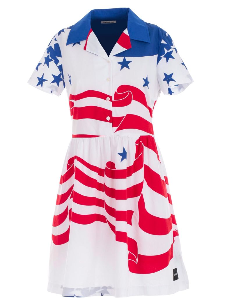 Flag print dress