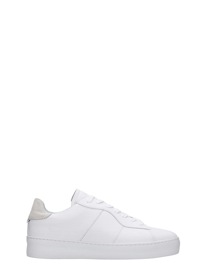 plain white leather sneakers