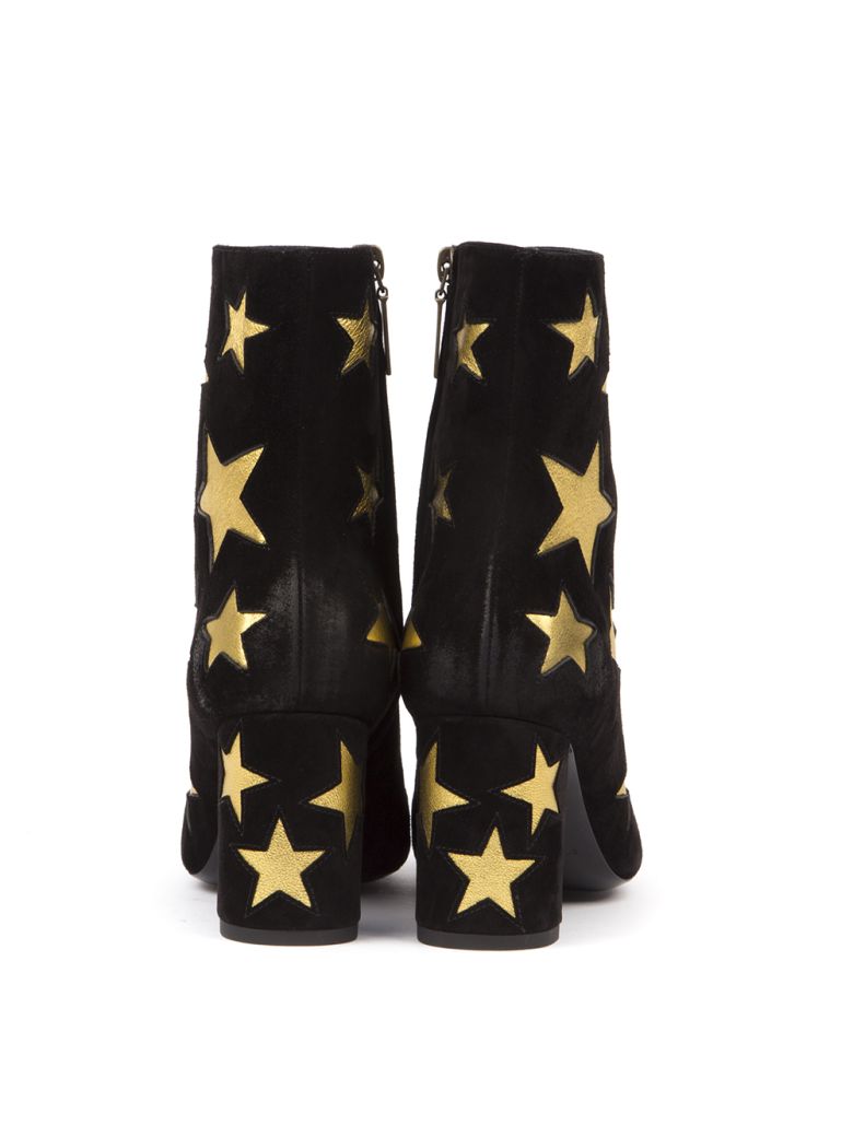 SAINT LAURENT BABIES BLACK SUEDE ANKLE BOOTS,11023338