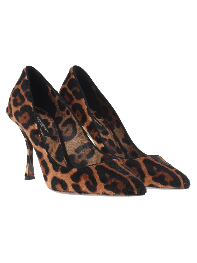 DOLCE & GABBANA DOLCE & GABBANA LEOPARD-PRINT PONY HAIR PUMPS,11017269