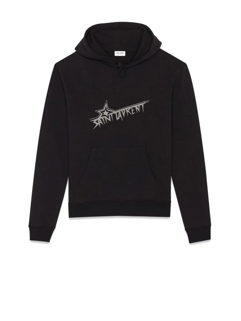 SAINT LAURENT LOGO PRINT HOODIE,11054466