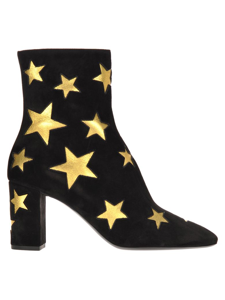 SAINT LAURENT LOU ANKLE BOOTS WITH STARS,11014522