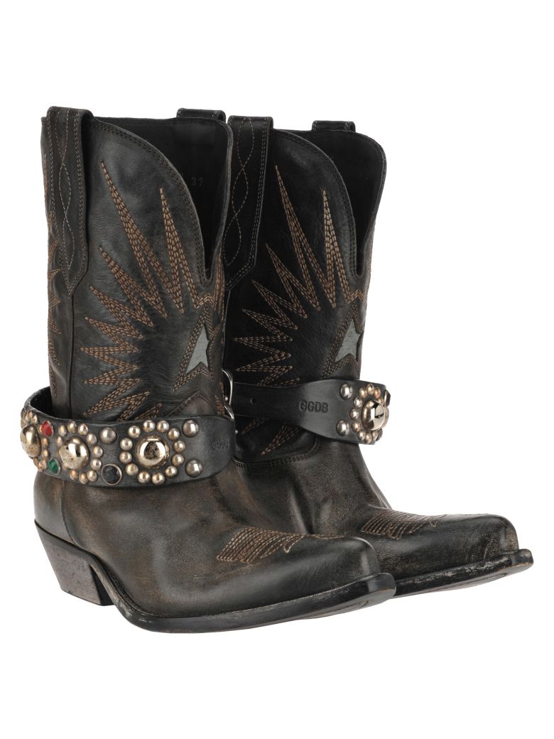 GOLDEN GOOSE WISH STAR ANKLE BOOTS,11025783