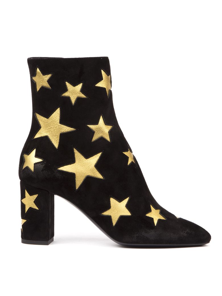 SAINT LAURENT BABIES BLACK SUEDE ANKLE BOOTS,11023338