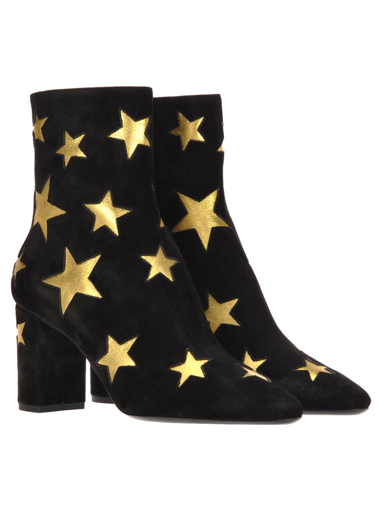 SAINT LAURENT LOU ANKLE BOOTS WITH STARS,11014522