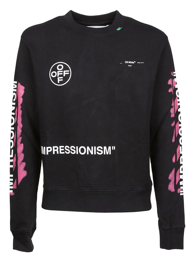 Off-White Off-white Impressionism: Sweatshirt - Black Fuch - 10799731 ...