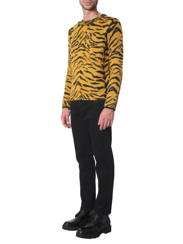 SAINT LAURENT ZEBRA PRINT SWEATER,10994101