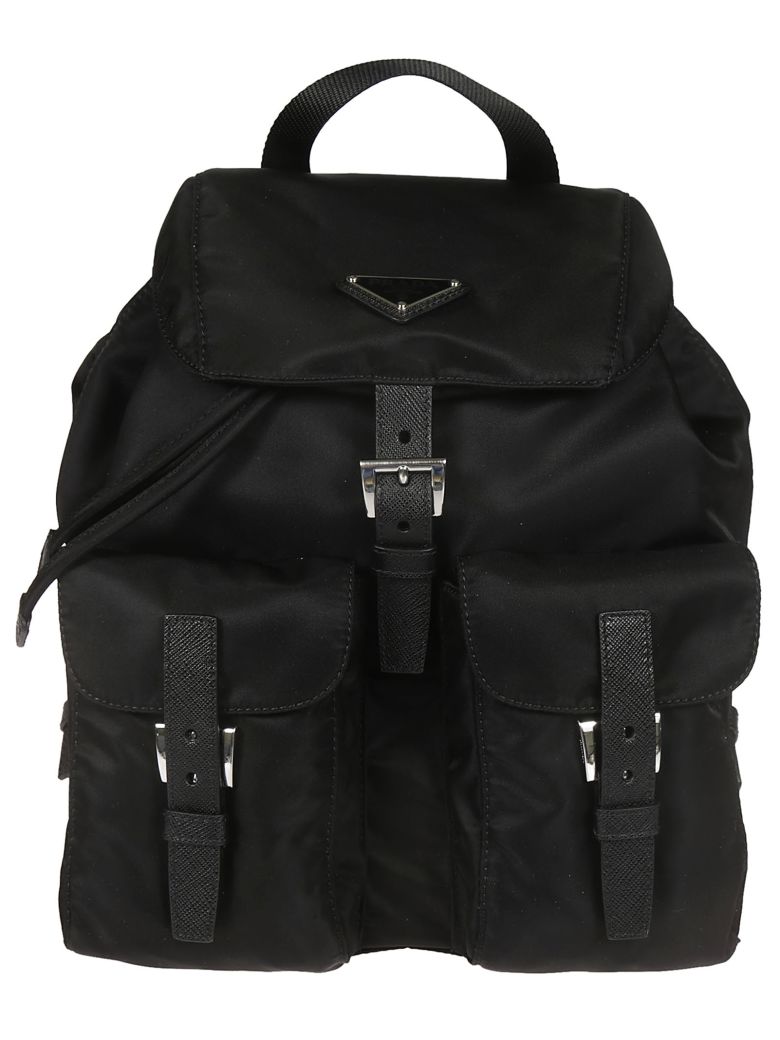 Prada Prada Studded Backpack - Black - 10831460 | italist