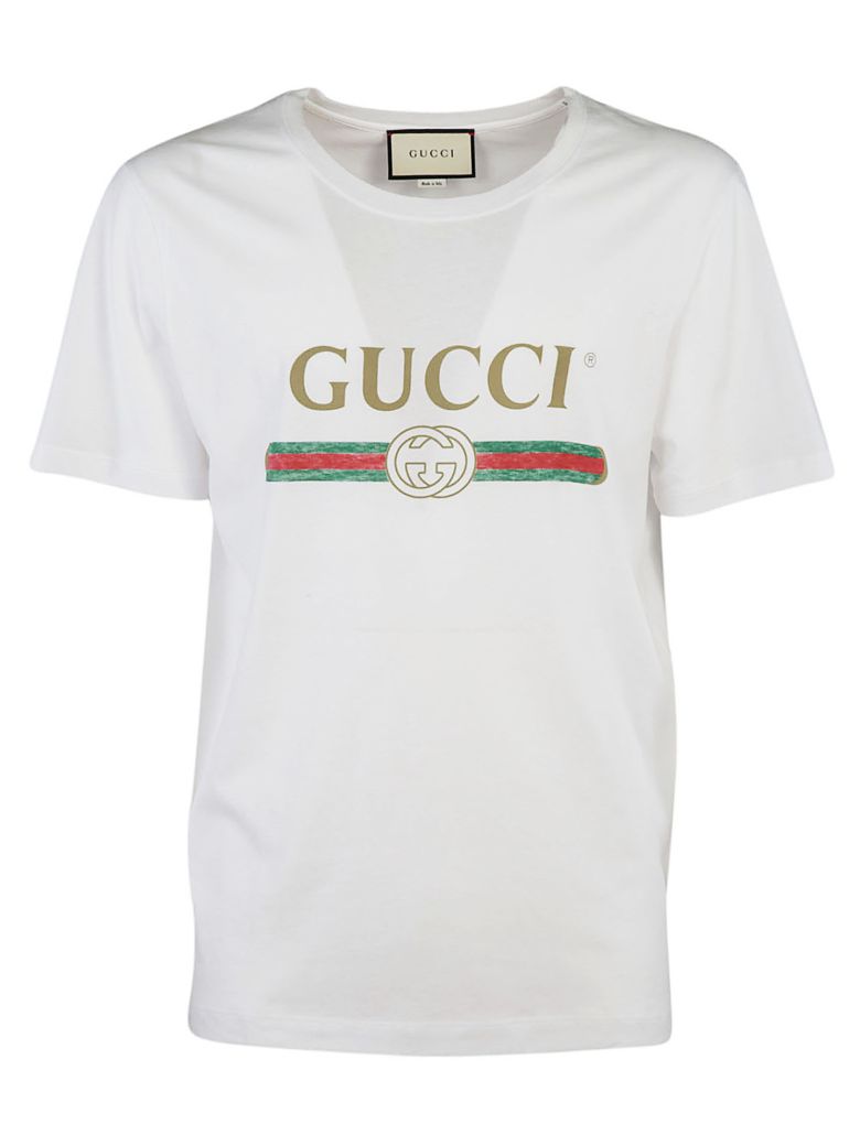 Gucci Gucci Washed Fake Logo T-shirt - white - 10647691 | italist