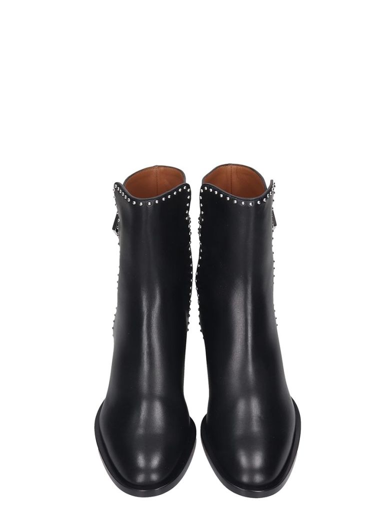 GIVENCHY ELEGANT ANK BOO HIGH HEELS ANKLE BOOTS IN BLACK LEATHER,11064436