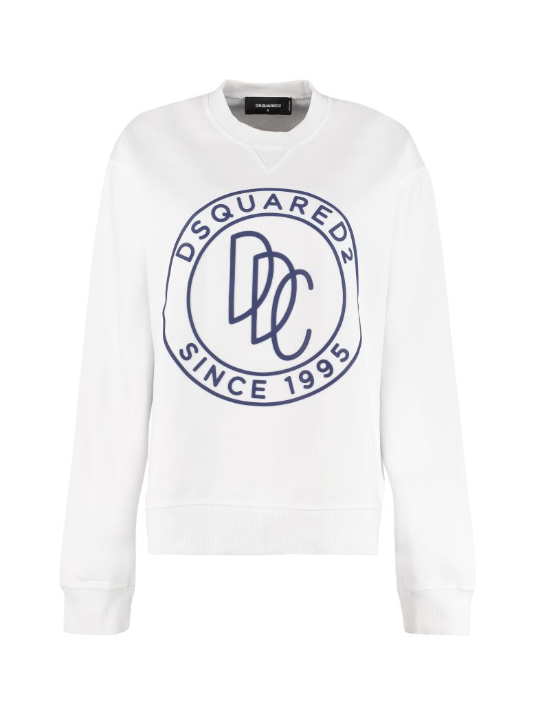 logo detail cotton sweatshirt in white
