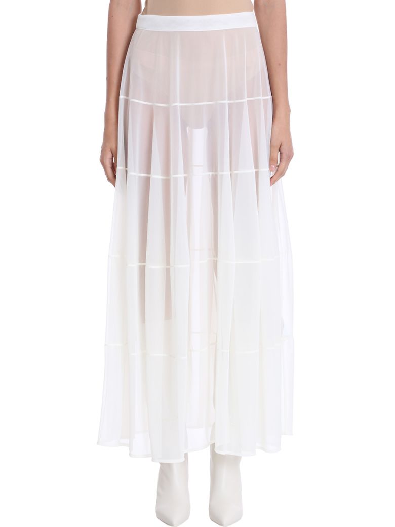 Jil Sander Jil Sander Semi Sheer Long Viscose Skirt - white - 10669116