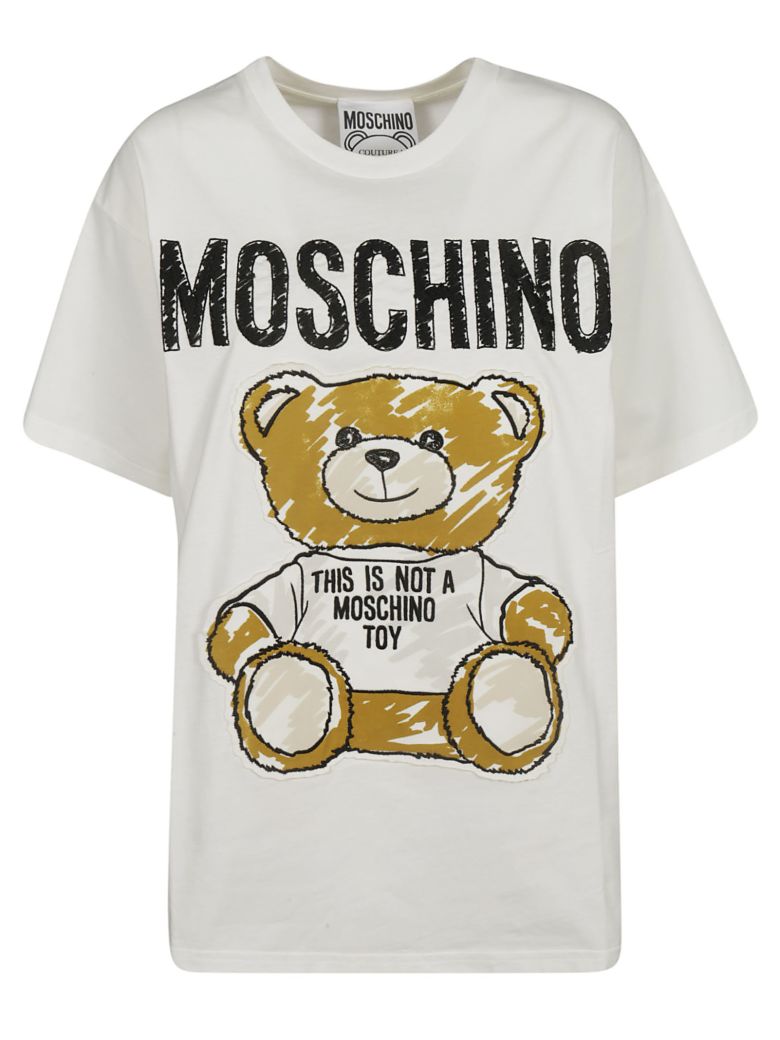 Moschino Moschino Teddy Bear Logo T-shirt - White - 10901674 | italist