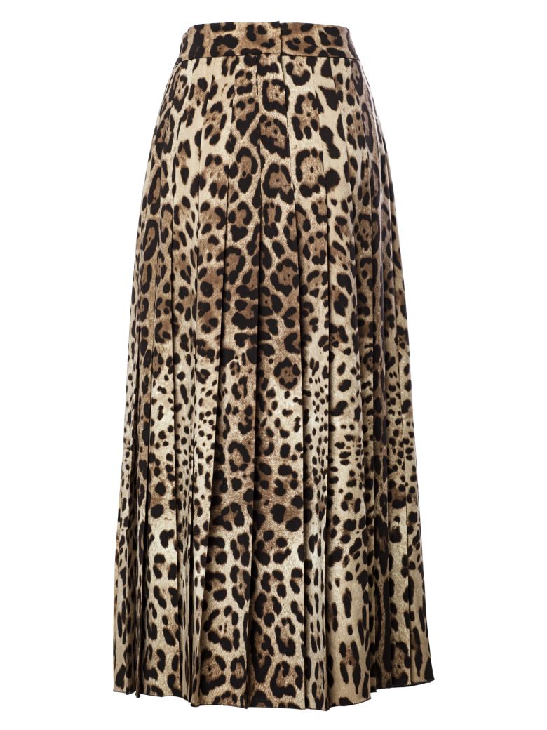 Dolce & Gabbana Dolce & Gabbana Leopard Print Pleated Maxi Skirt ...