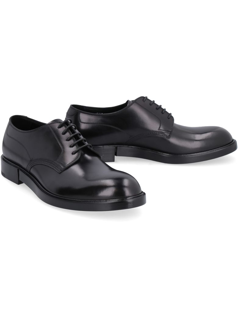 DOLCE & GABBANA LEATHER LACE-UP DERBY SHOES,11034389