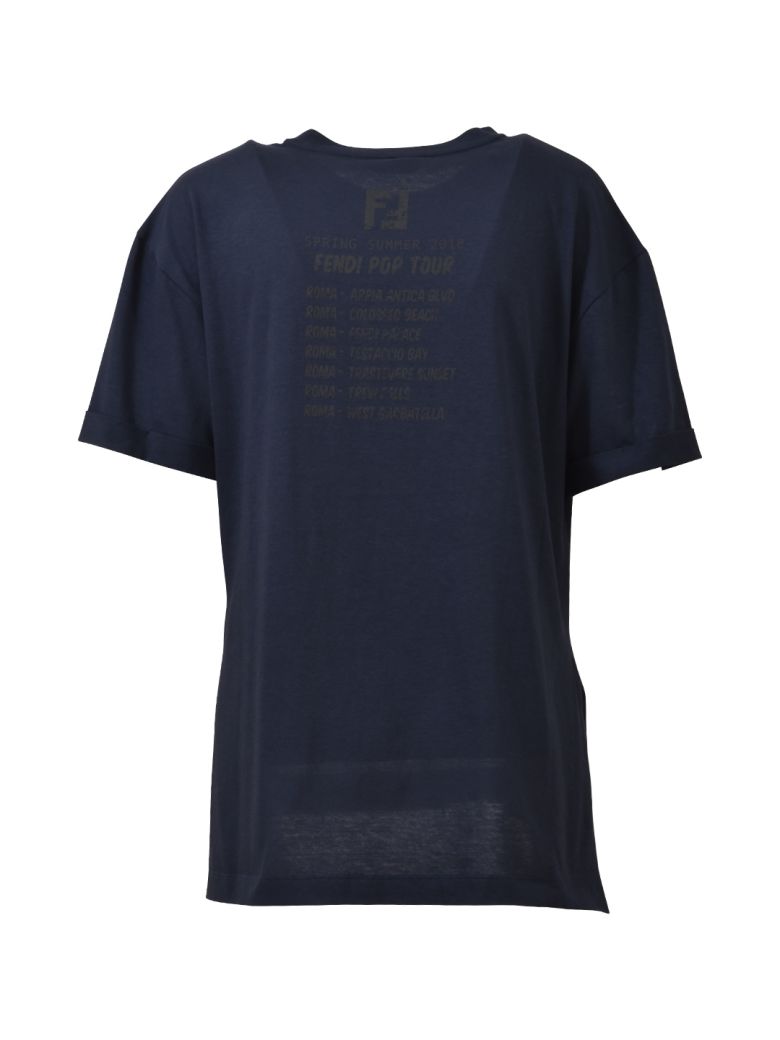 FENDI TESTACCIO BAY T-SHIRT BLUE,10664965