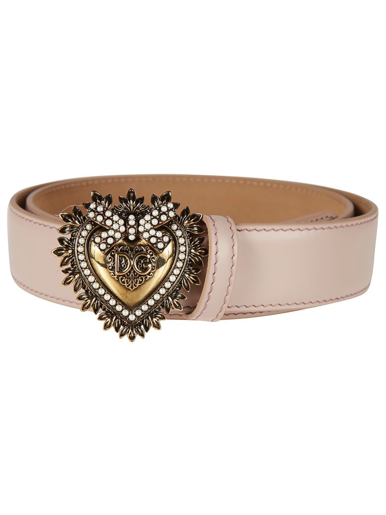 DOLCE & GABBANA HEART DEVOTION LEATHER BELT,10982984