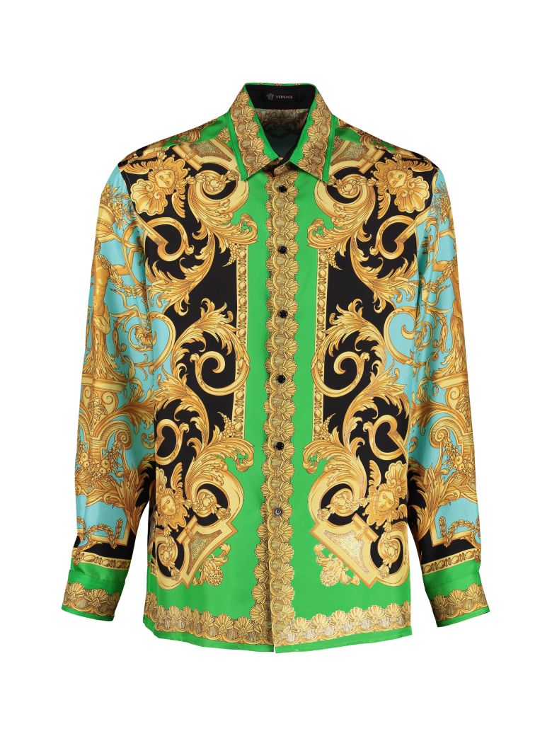 VERSACE PRINTED SILK SHIRT,10994876