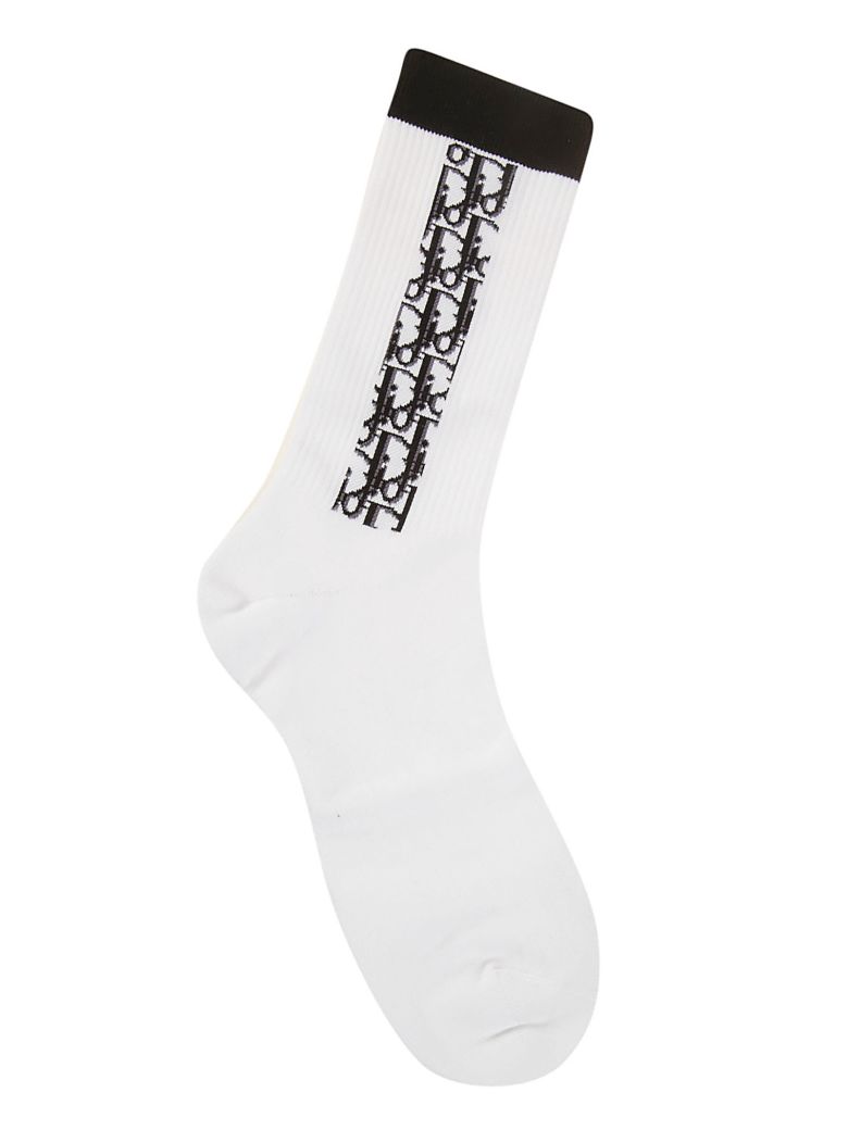 Christian Dior Christian Dior Side Logo Socks - White/Black - 10925755 ...
