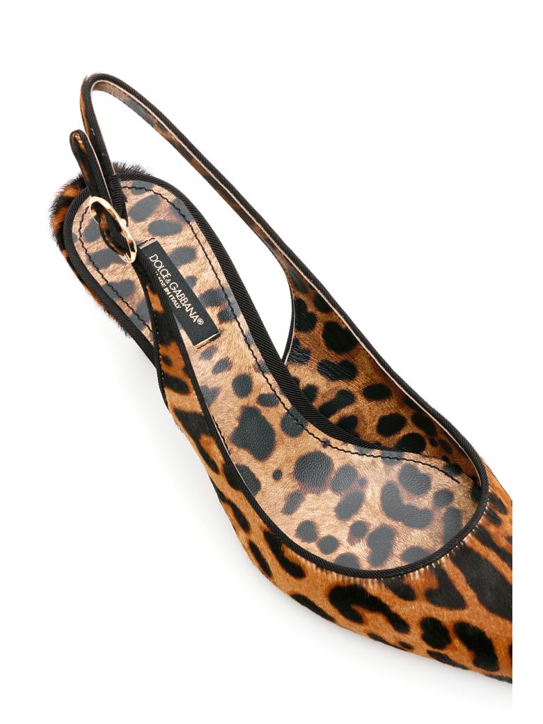DOLCE & GABBANA LEOPARD PRINT LORI SLINGBACKS,11161827