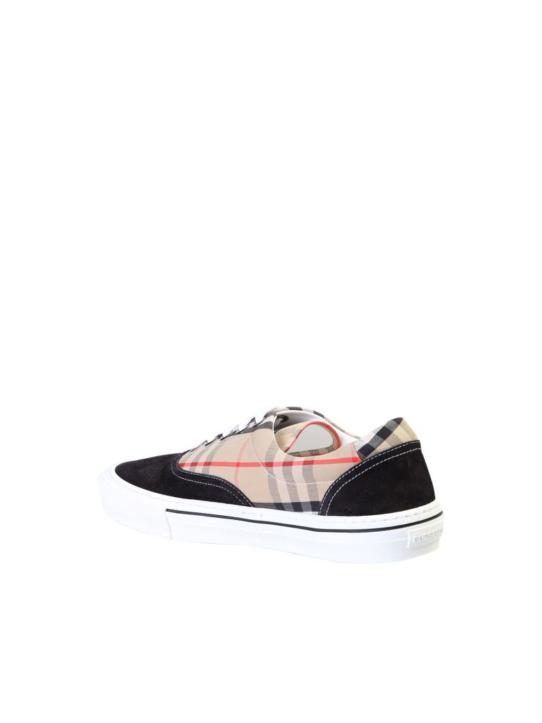 BURBERRY SUEDE LEATHER AND COTTON SNEAKERS,11159291
