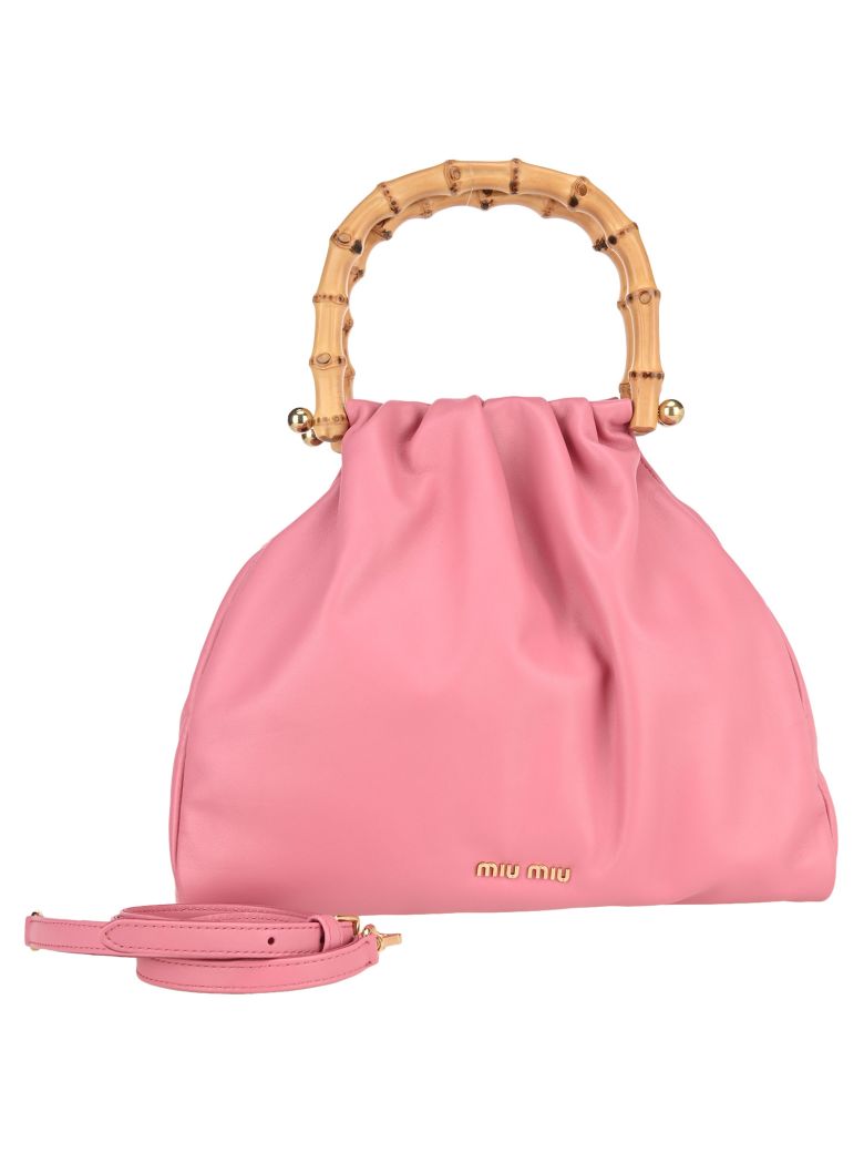 miu miu leather shoulder tote bag