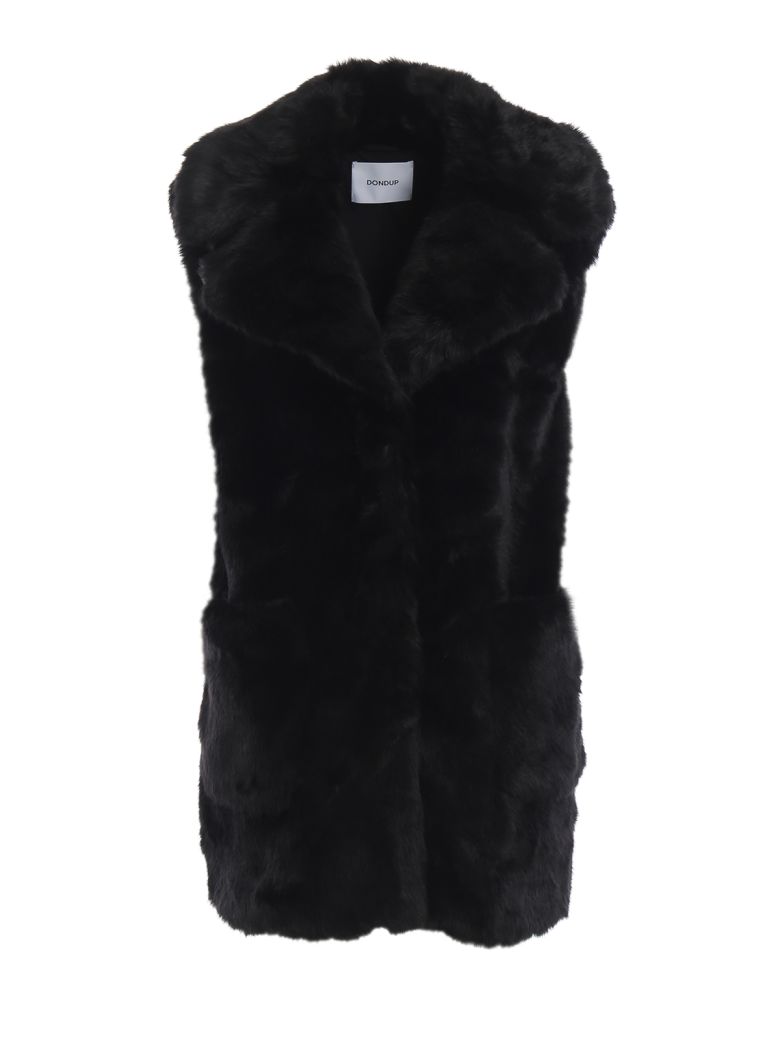Dondup Dondup Black Faux Fur Sleeveless Short Coat - Black - 10715409 ...