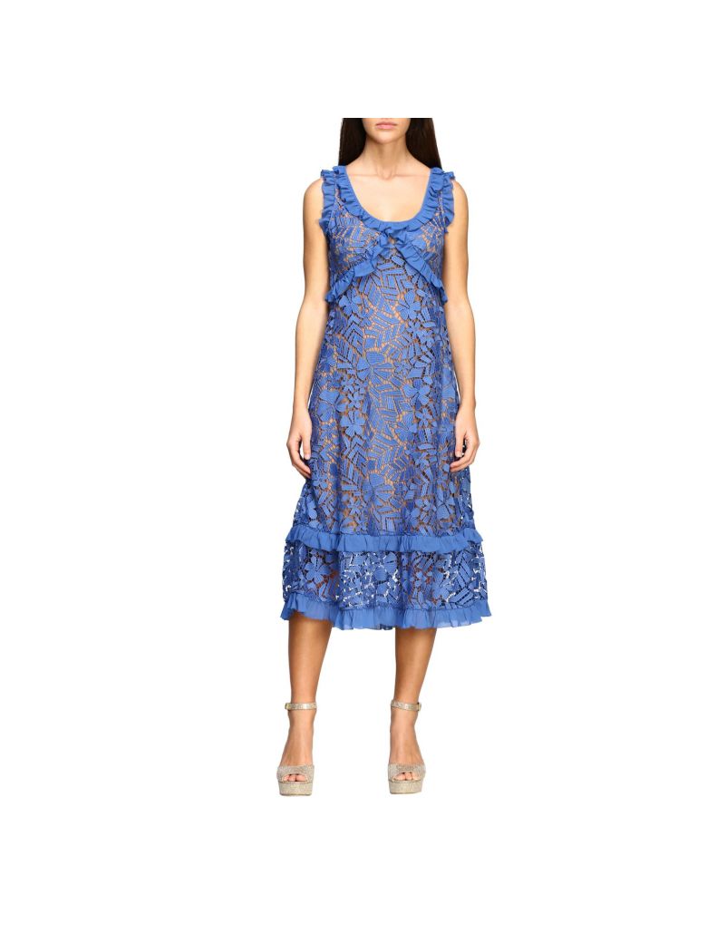 michael kors blue lace dress